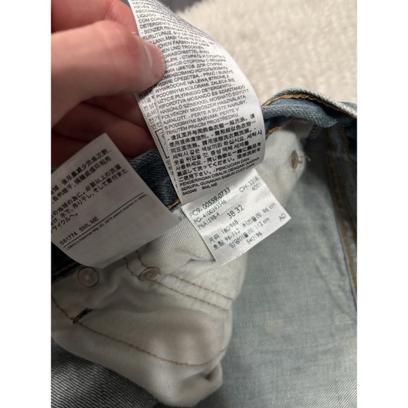 Levis 559 Mens Relaxed Straight Leg Blue Denim‎ Jeans Size 38x32 READ - Picture 10 of 10